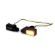 Zieger Poniżej kierunkowskazy LED pod kierownicą 3, czarne 00-14 Softail 99-17 Dyna 96-03 XL(NU)