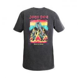 T-shirt John Doe Snake on Fire wyblakły czarny
