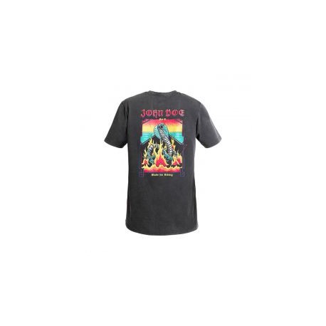 T-shirt John Doe Snake on Fire wyblakły czarny