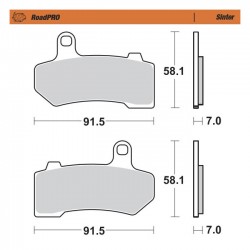 Klocki hamulcowe Moto-Master RoadPro. Syntetyczne, przednie i tylne: 08-23 Touring 06-17(NU)V-Rod. Przednie: 09-13 & 19-23 Trike