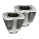 S&S, wymienny zestaw cylindrów Evo 3-1/2" z otworem. Srebrny