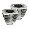 S&S, wymienny zestaw cylindrów Evo 3-1/2" z otworem. Srebrny
