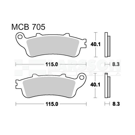 Klocki hamulcowe TRW Lucas MCB705SH (2 szt.)