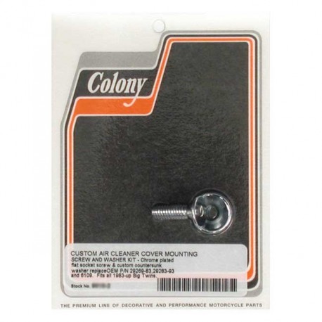 ŚRUBA MOCUJĄCA POKRYWĘ FILTRA POWIETRZA COLONY 84-99(NU)Evo B.T. 99-17(NU)Twin Cam 17-23 M8. Modele z fabrycznymi pokrywami
