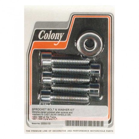 ZESTAW ŚRUB KOŁA TYLNĄ KOLONIĄ 7/16 Koła z odlewanego aluminium: 93-96 wszystkie B.T. 97-98 FLT 91-99 XL. Koła z odlewan