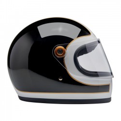 Kask Biltwell Gringo S w kolorze błyszczącej bieli/czarny tracker XS.