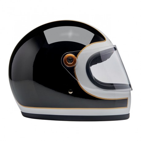 Kask Biltwell Gringo S w kolorze błyszczącej bieli/czarny tracker XS.