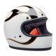 Kask Biltwell Gringo błyszczący biało-czarny z płomieniami S.