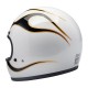 Kask Biltwell Gringo błyszczący biało-czarny z płomieniami S.