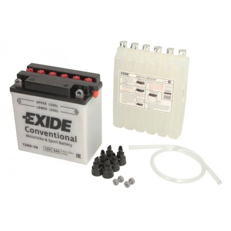 Akumulator kwasowy/rozruchowy/suchoładowany z elektrolitem EXIDE 12V 9Ah 85A P+