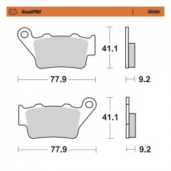 Klocki hamulcowe tył Moto-Master RoadPro. Sinterowane 21-23 RA1250 Pan America, 21-23 RA1250S Pan America Special.