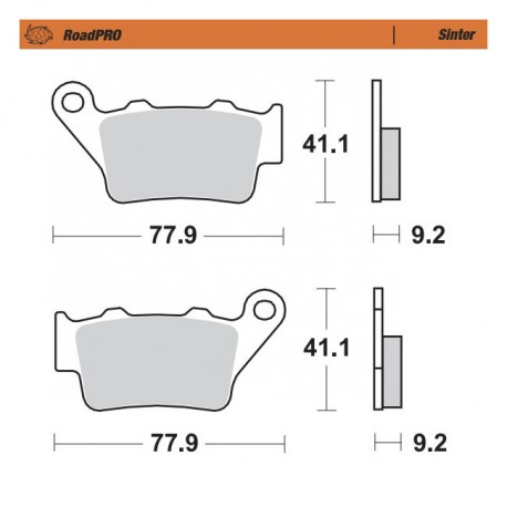 Klocki hamulcowe tył Moto-Master RoadPro. Sinterowane 21-23 RA1250 Pan America, 21-23 RA1250S Pan America Special.