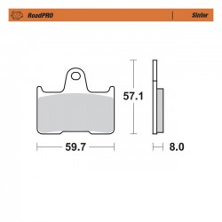 Klocki hamulcowe tylne Moto-Master RoadPro. Tylne sinterowane: 14-22 XL.