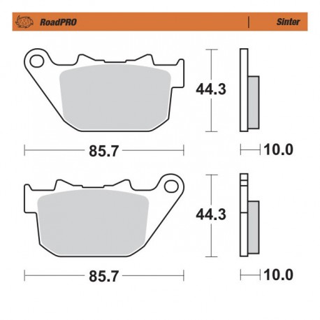 Klocki hamulcowe tylnego koła Moto-Master RoadPro. Sinterowane tył: 04-13 XL 08-12 XR1200 (NU)