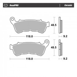 Klocki hamulcowe przednie Moto-Master RoadPro. Ceramiczne Przednie: 14-22 XL.