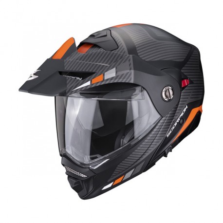 Kask Scorpion ADX-2 Camino w matowym czarnym/srebrnym/pomarańczowym kolorze, rozmiar 2XL.