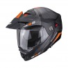 Kask Scorpion ADX-2 Camino w matowym czarnym/srebrnym/pomarańczowym kolorze, rozmiar 2XL.
