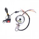 Stoker, elektroniczny licznik prędkości 48mm. Chrom, biała tarcza. Kompatybilny z oryginalnymi czujnikami prędkości H-D z l