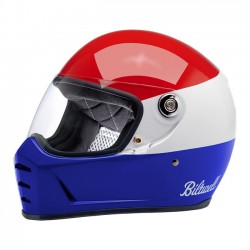 Kask Biltwell Lane Splitter podium w kolorze połyskującym czerwono-biało-niebieski w rozmiarze L.