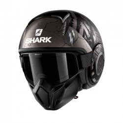 Kask Shark Street Drak Crower w matowym czarnym/srebrnym kolorze, rozmiar S (55/56 cm)